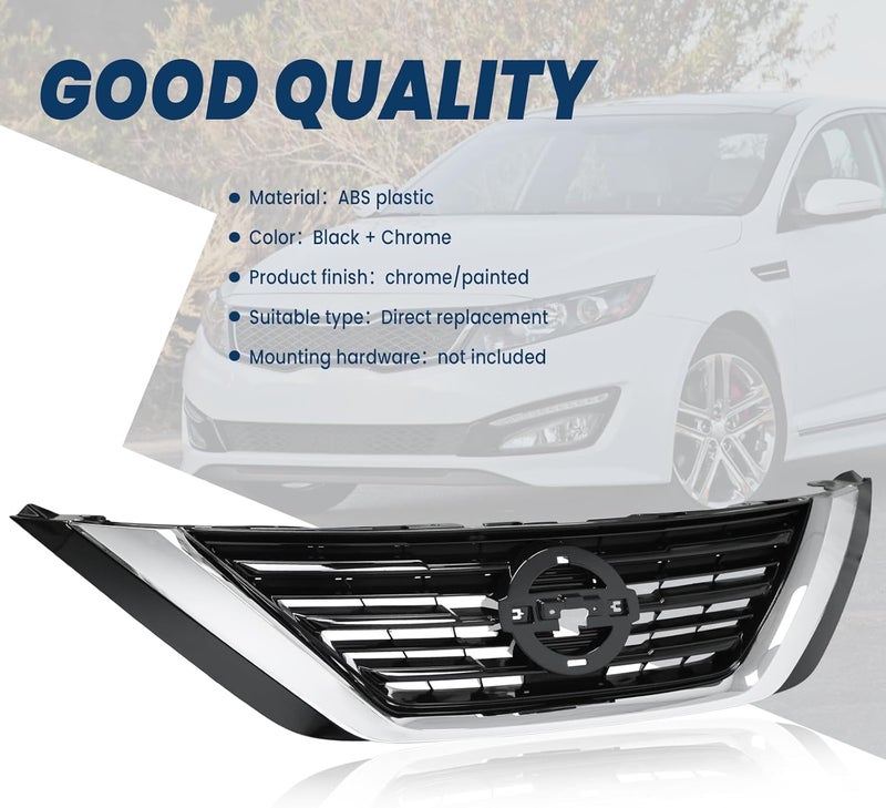 Kspeed Front Bumper Black Air Intake Grille Replacement Shroud Front Air Intake Grill Replacement Kit Compatible with 2016 2017 2018 Nissan Altima Sedan - Image 5